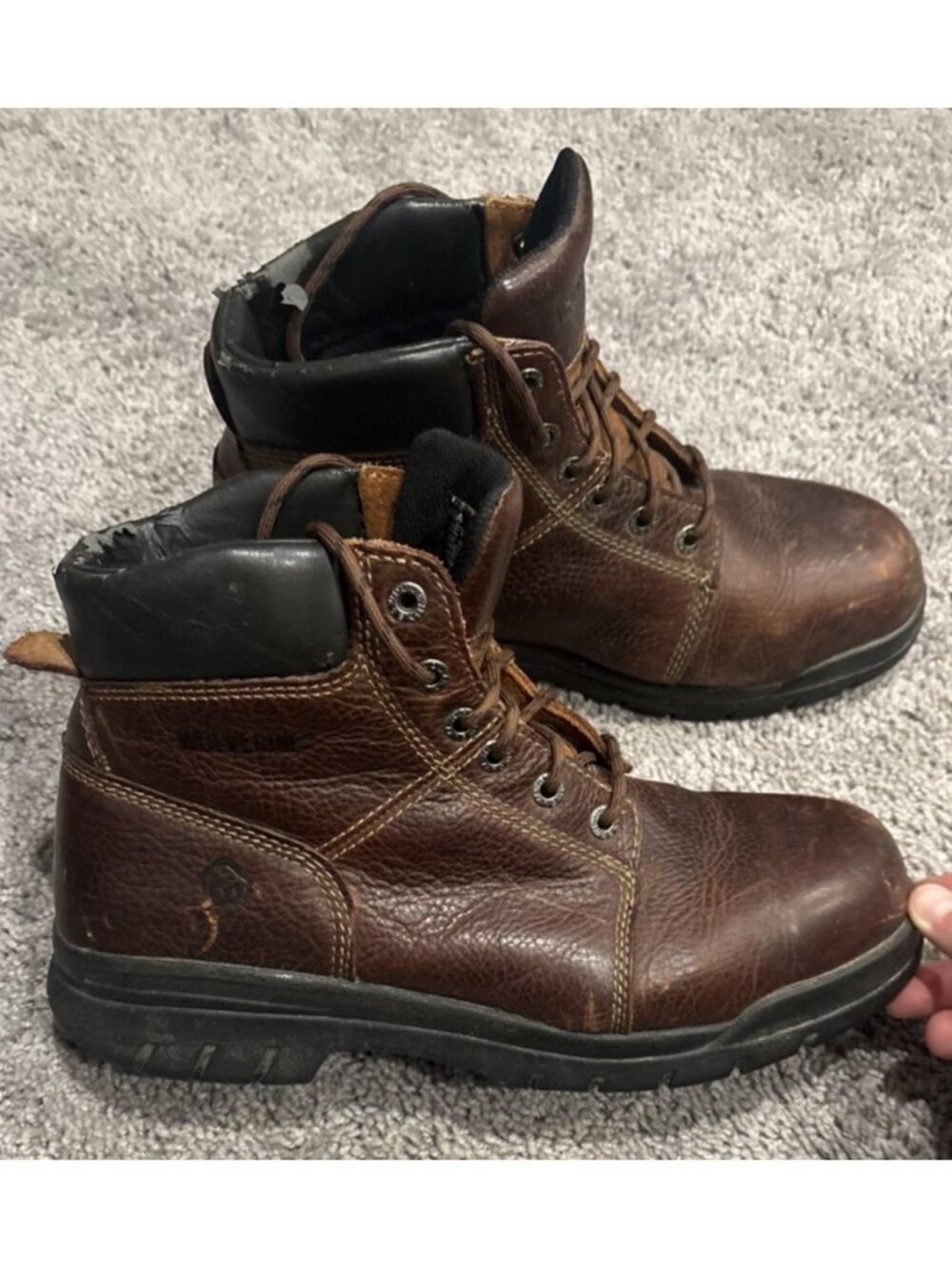 Wolverine Marquette Men's 6" Steel Toe Brown Leather Work Boots Size 12EW